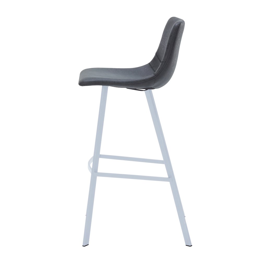 Elland - Bar stool -Charcoal Black- White Base Set of 2