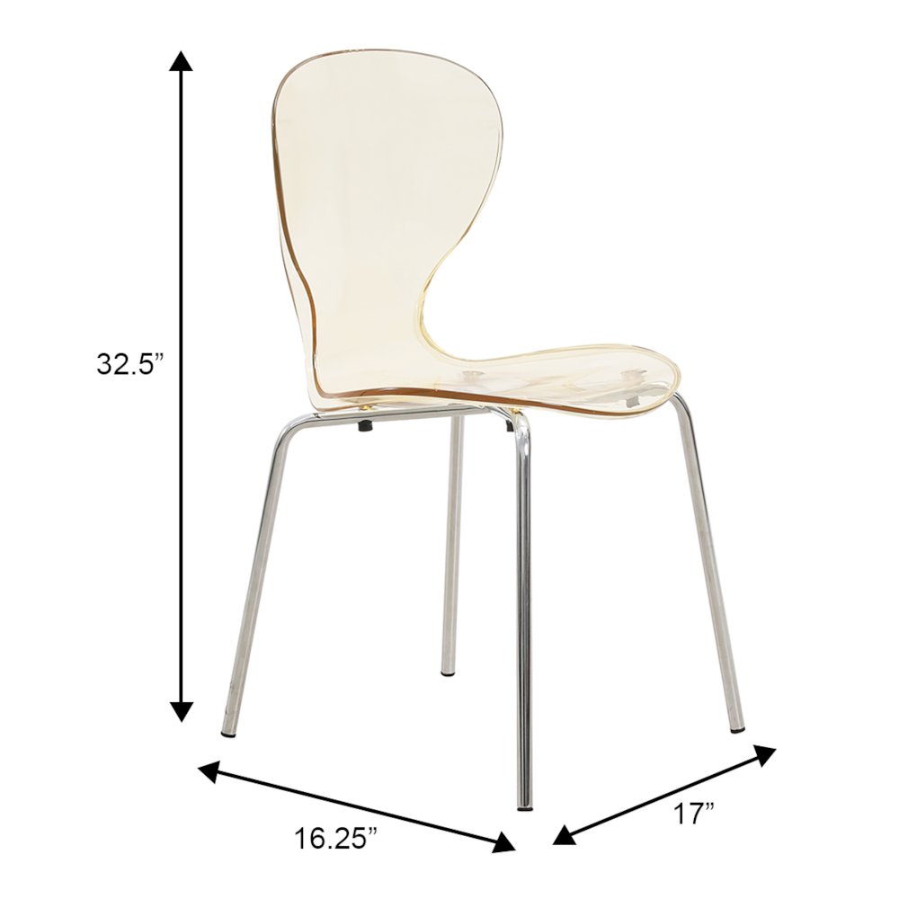 Modern Oyster Transparent Side Chair Set of 4