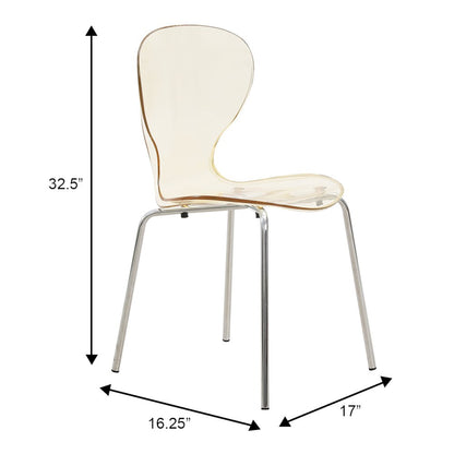 Modern Oyster Transparent Side Chair Set of 4