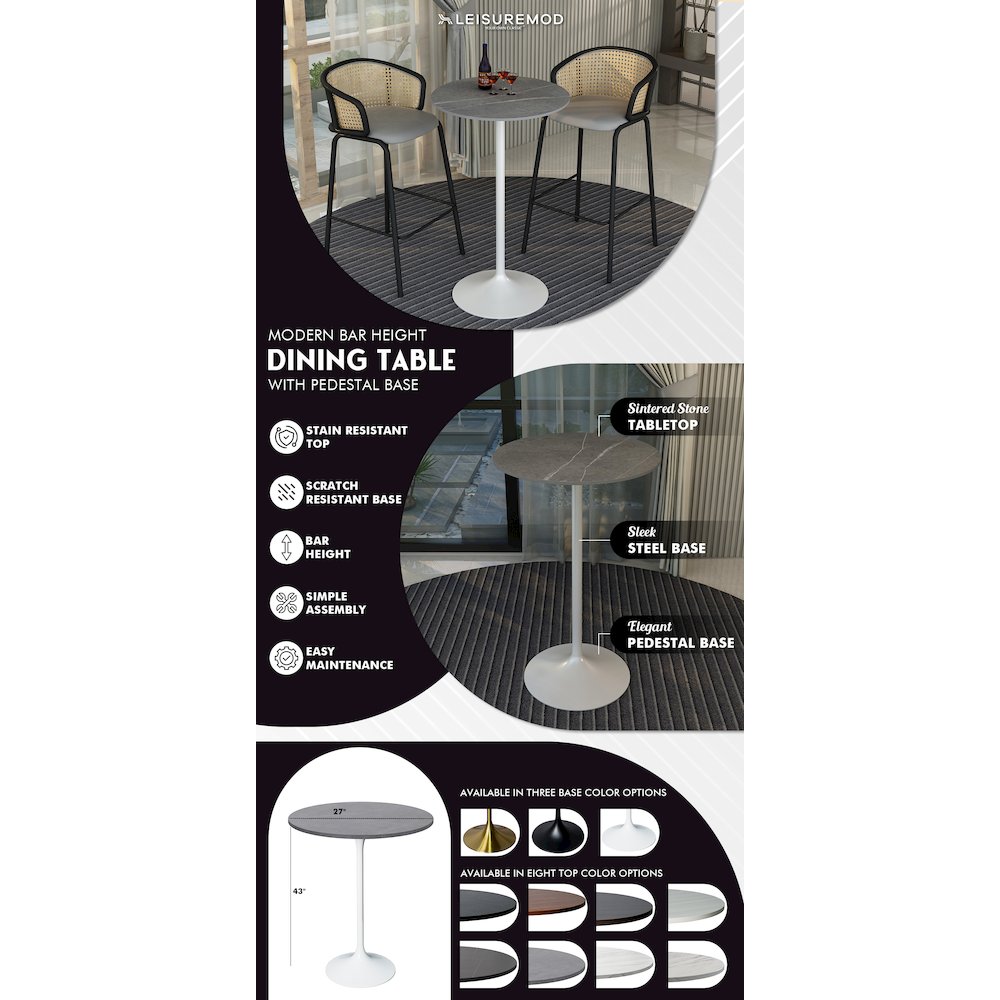 Verve Collection Modern Bar Height Table