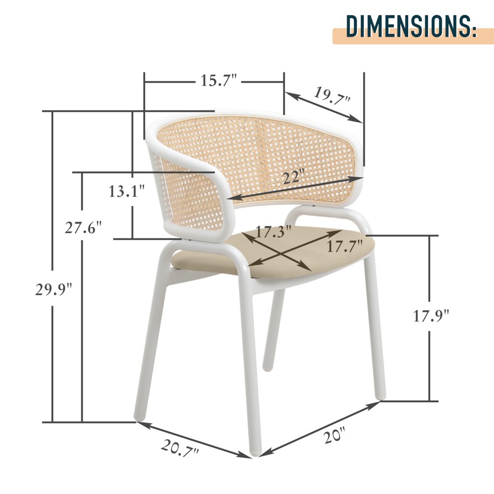 Ervilla - Dining Chair - White frame in Taupe Leather