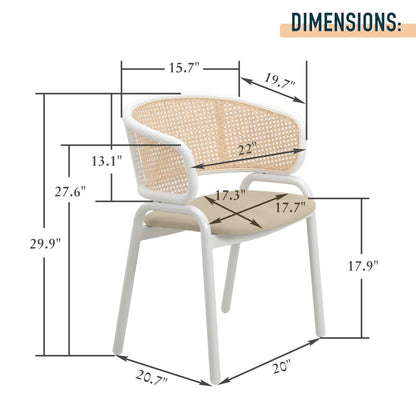Ervilla - Dining Chair - White frame in Taupe Leather