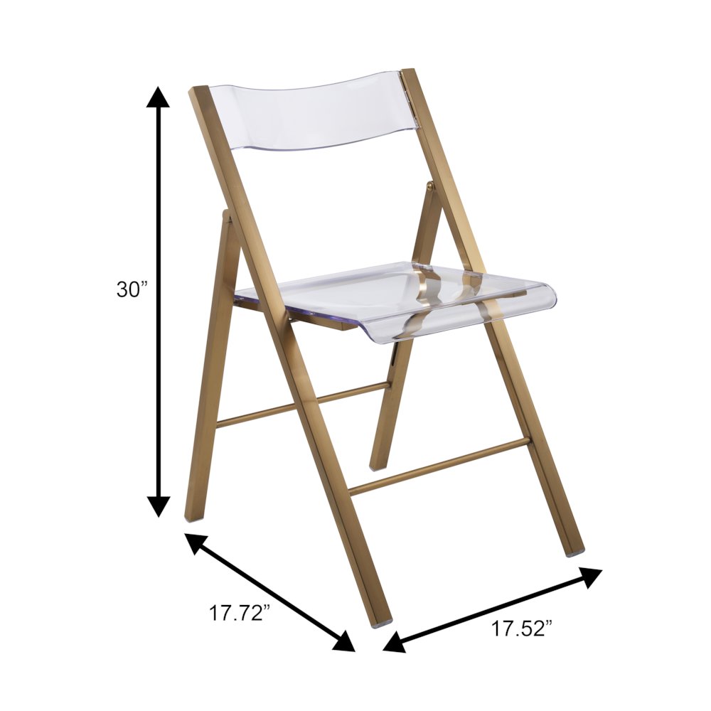 Menno Mid-Century Modern Acrylic Folding Chair