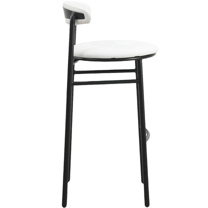 Lume Collection Modern Bar Stool in White Set of 2