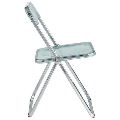 Lawrence Acrylic Folding Chair With Metal Frame, Set of 4