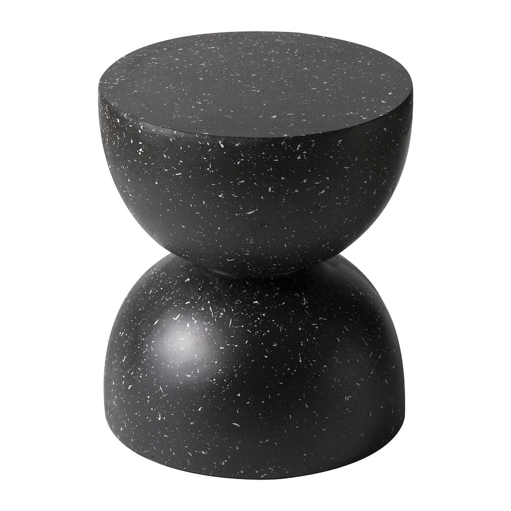 Sage Collection Fiberglass Outdoor Side Table in Black