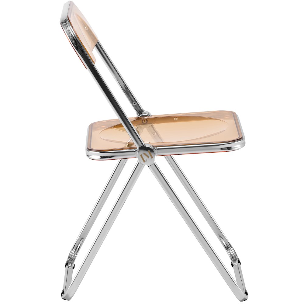 Lawrence Acrylic Folding Chair With Metal Frame, Set of 2