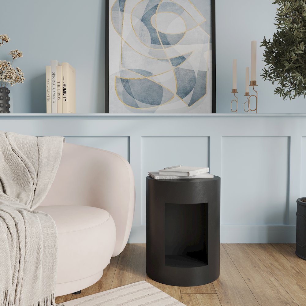 Modern Side End Table Nook Series In Black