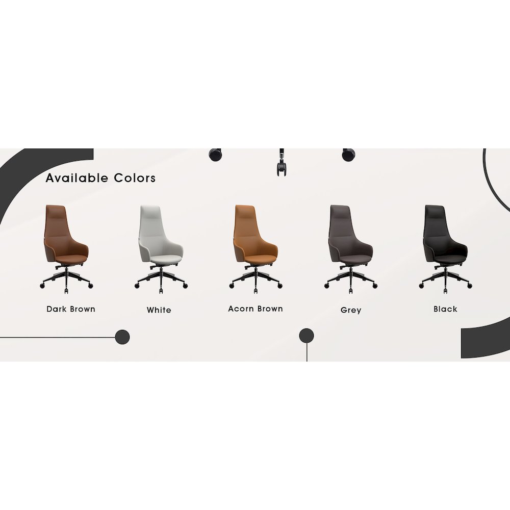 Celeste Series Tall Office Chair in Black Leather