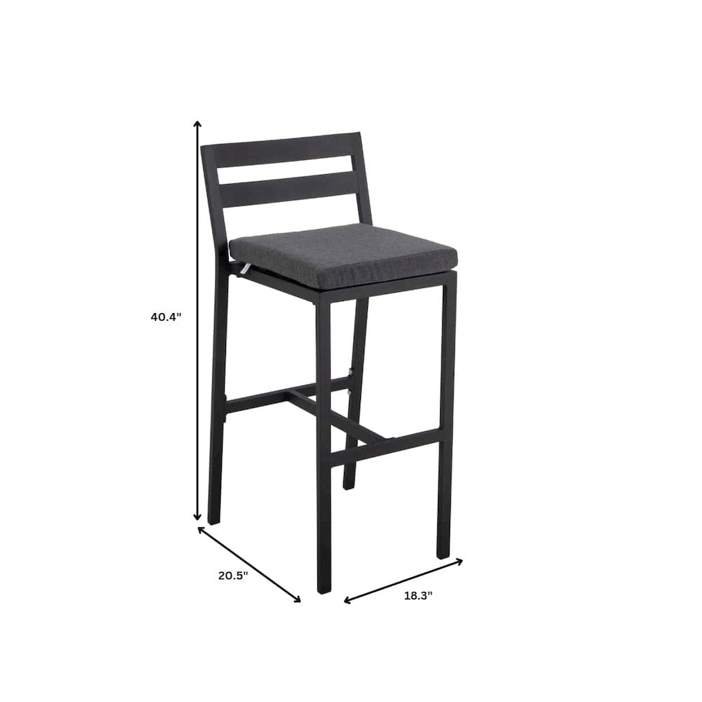 Chelsea Collection Modern Aluminum Outdoor Bar Chair Set of 2
