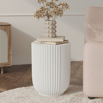 Modern Side End Table Trove Series In White
