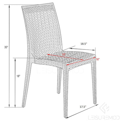 Weave Mace Indoor/Outdoor Dining Chair (Armless)
