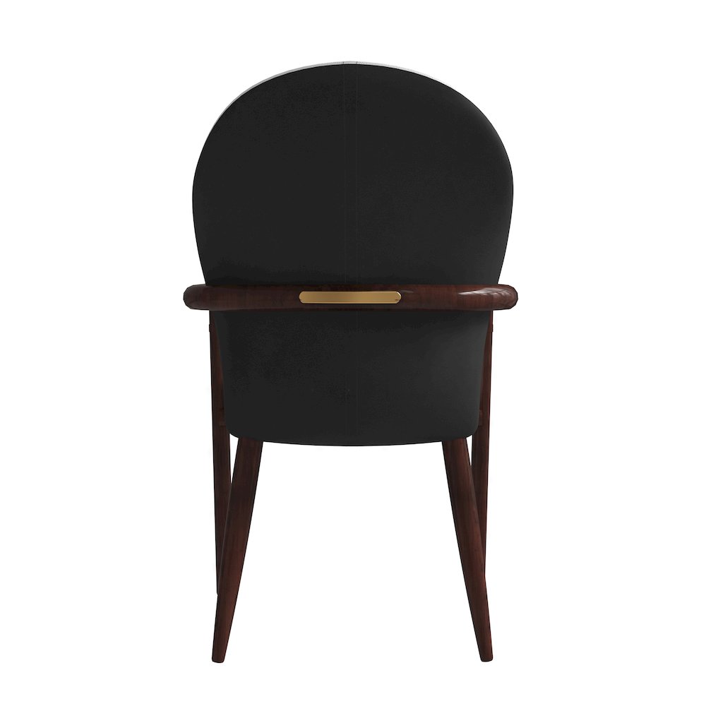 Opaline Series Elegant Wooden Dining Chair in Black Velvet and White
