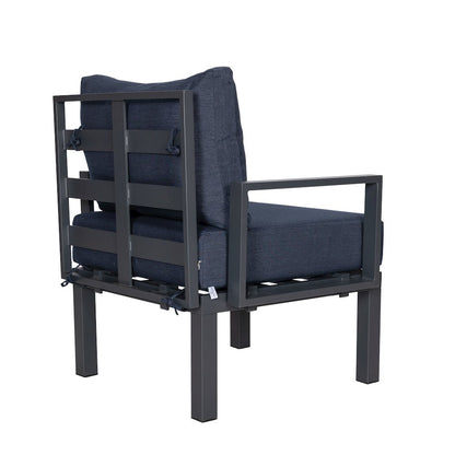 Chelsea 6-Piece Patio Sectional Black Aluminum With Cushions