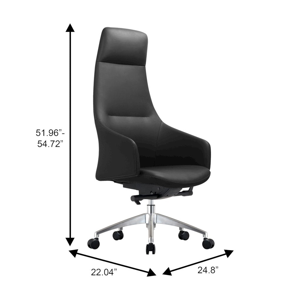Celeste Series Tall Office Chair in Black Leather