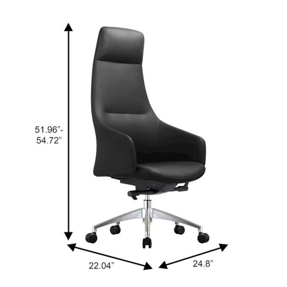 Celeste Series Tall Office Chair in Black Leather