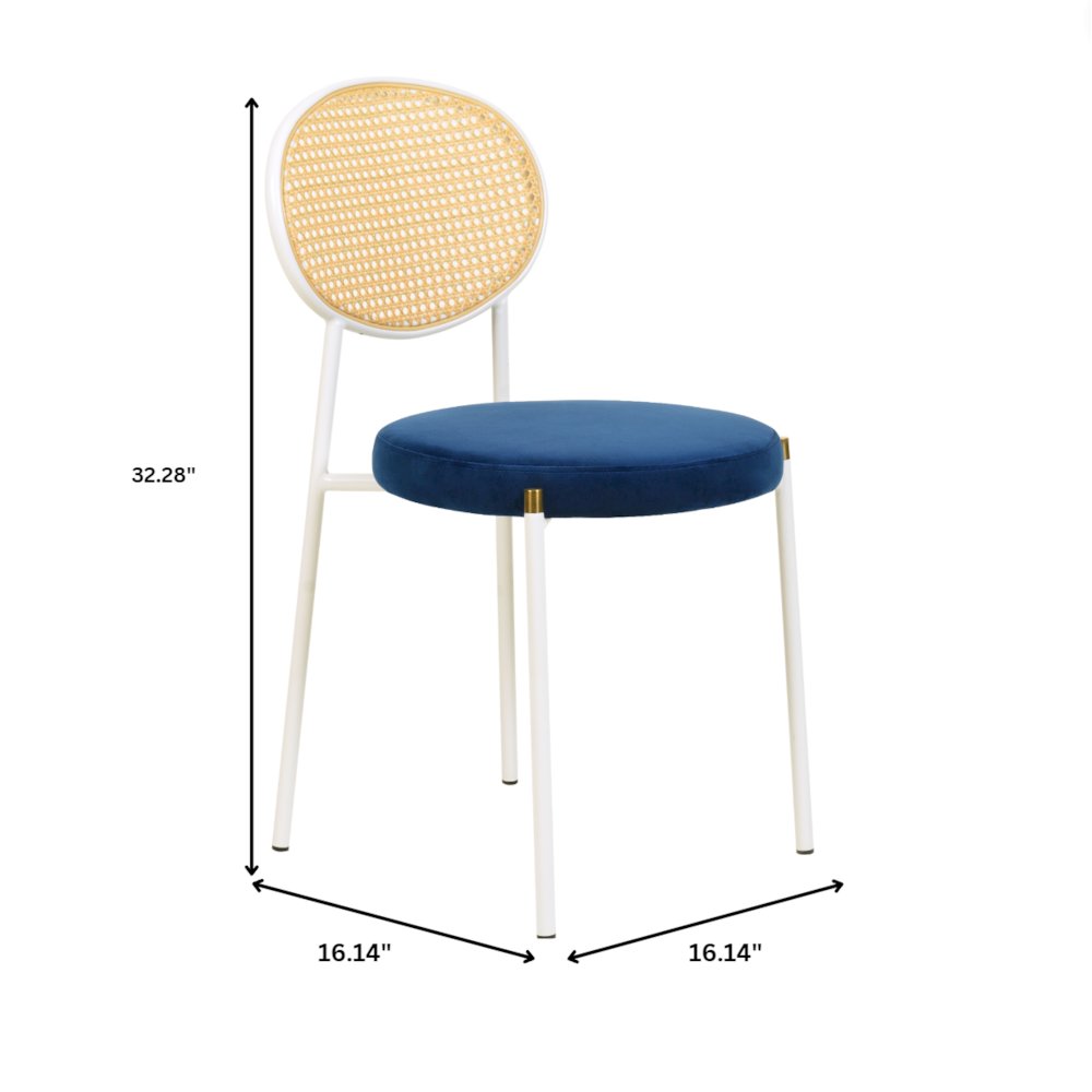 Euston Collection Modern Dining Chair White Frame In Blue
