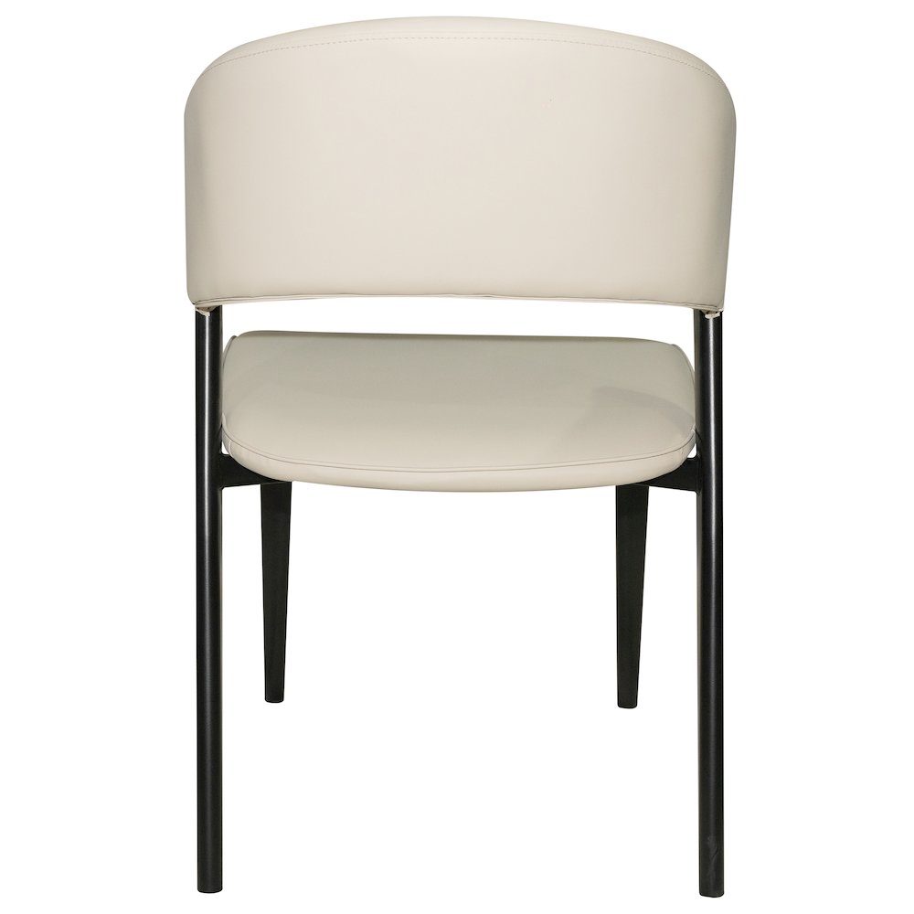 Aspen Collection Modern Dining Chair Black Frame in Light Grey Set of 2