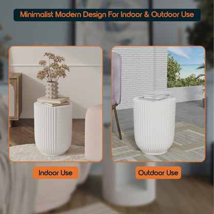 Modern Side End Table Trove Series In White
