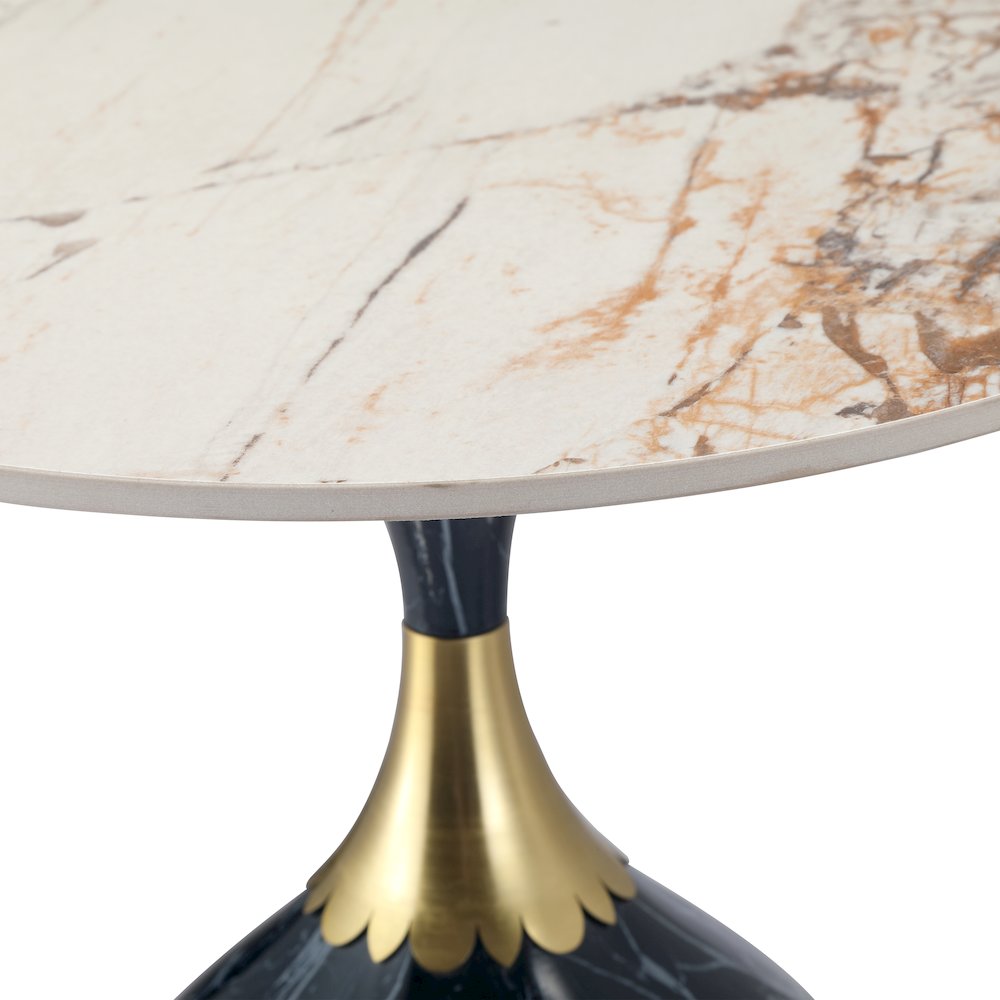 Oslo Collection Modern End Table In Stone Black