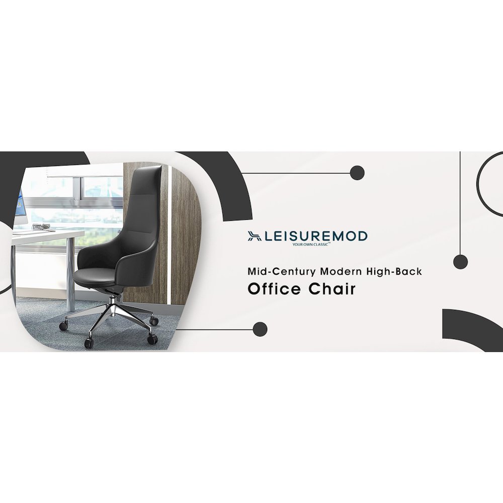 Celeste Series Tall Office Chair in Black Leather