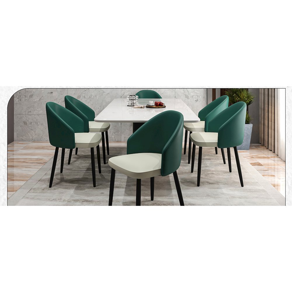 Paradiso Collection Modern Dining Seat in Green, with Light Grey Set of 2