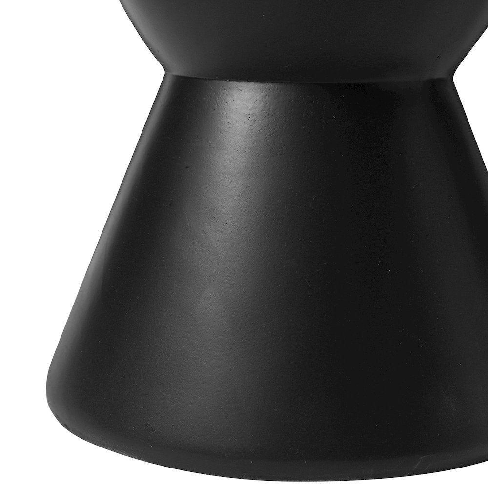 Loft Collection Fiberglass Outdoor Side Table in Black