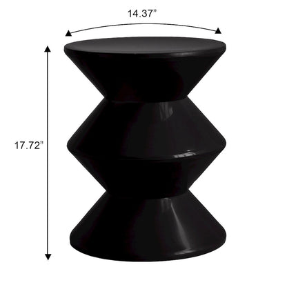 Aura Modern Plastic Side End Table, Indoor/Outdoor Use, Black