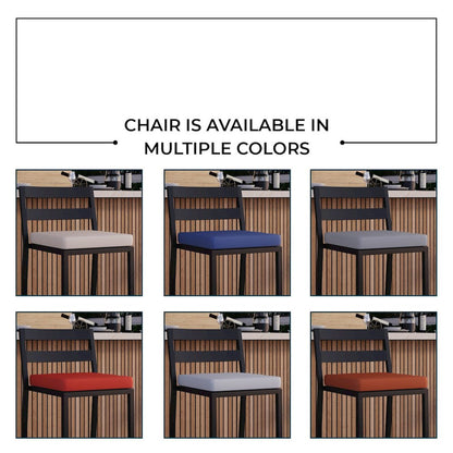 Chelsea Collection Aluminum Outdoor Dining Set in black with Cherry Cushions