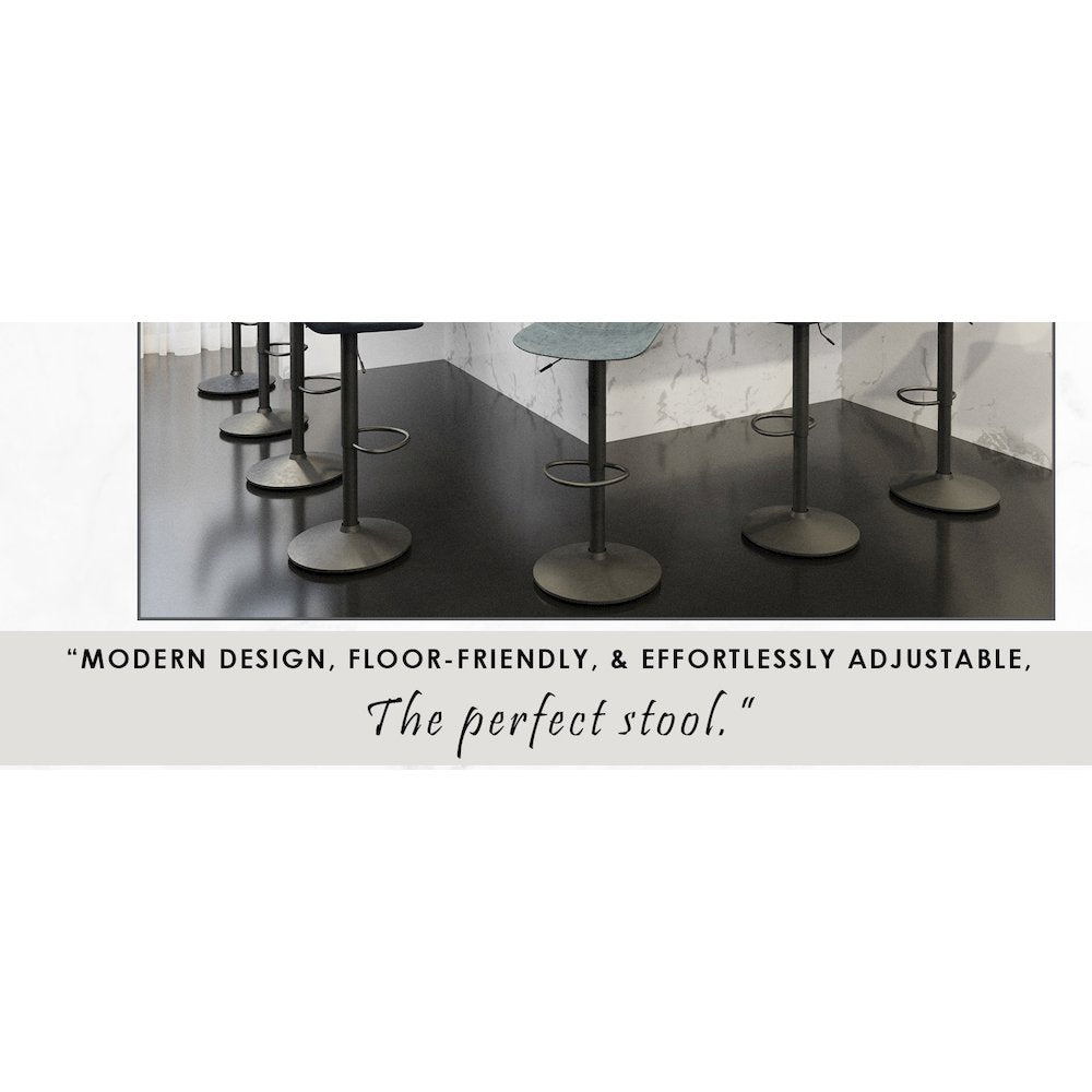 Tilbury Modern Adjustable Bar Stool in Peacock Blue