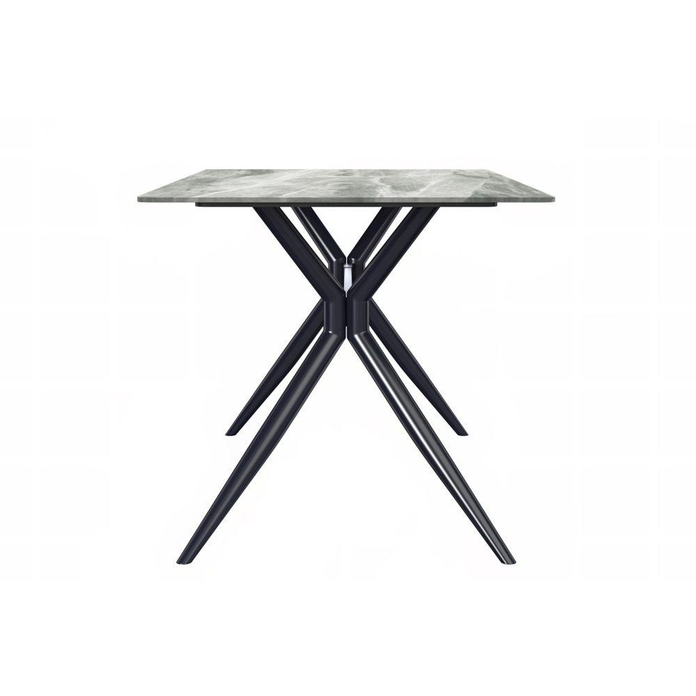 Elega Series Black Carbon Steel Dining Table