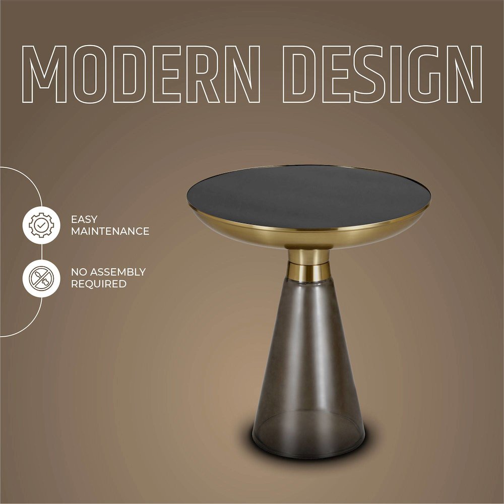 Hyalus Collection Glass Side table in Smoke