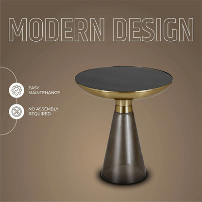 Hyalus Collection Glass Side table in Smoke