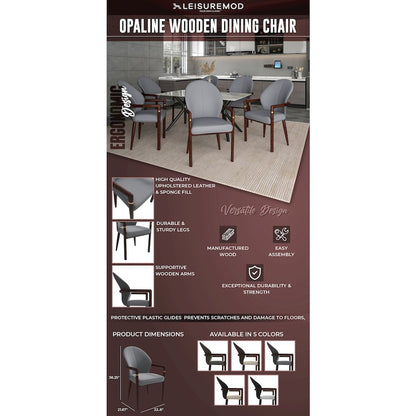 Opaline Series Elegant Wooden Dining Chair in Two-Tone Grey