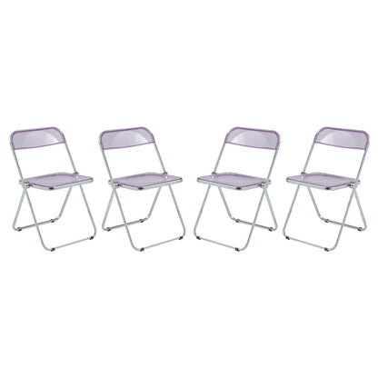 Lawrence Acrylic Folding Chair With Metal Frame, Set of 4