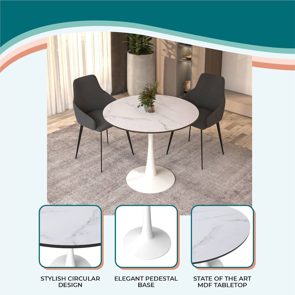 Bristol Mid-Century Modern Round Dining Table