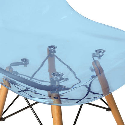 Dover 3-Piece Dining Set with Round Black MDF Top Bistro Table in Blue