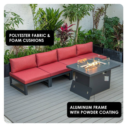 Chelsea 5-Piece Middle Patio Chairs and Fire Pit Table