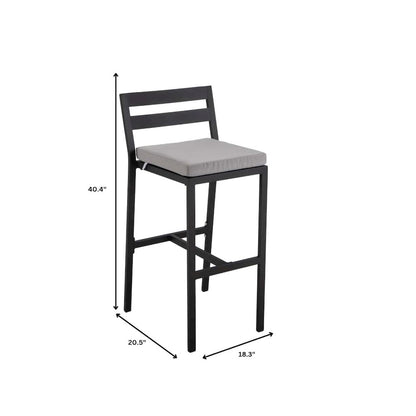 Chelsea Collection Modern Aluminum Outdoor Bar Chair Set of 2