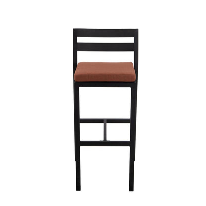 Chelsea Collection Modern Aluminum Outdoor Chair in black with Orange Cushions