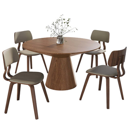 5-Piece Dining Set in Walnut/Light Brown