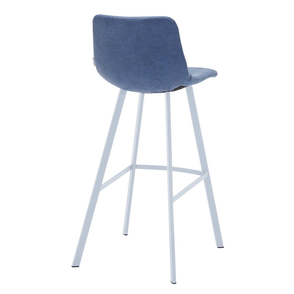 Elland - Bar stool - Peacock Blue - White Base Set of 2
