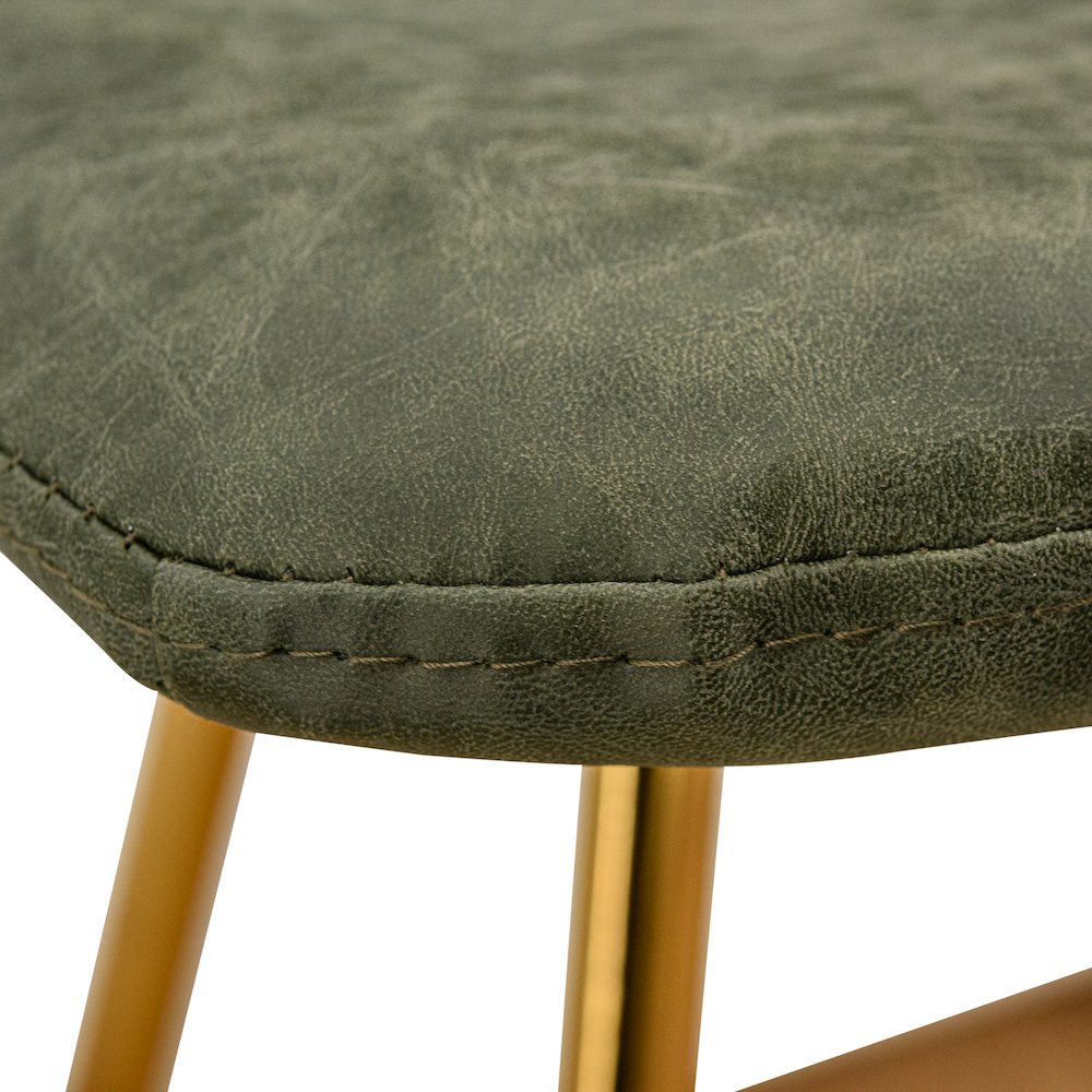Markley Modern Leather Dining Chair With Gold Legs Set of 4