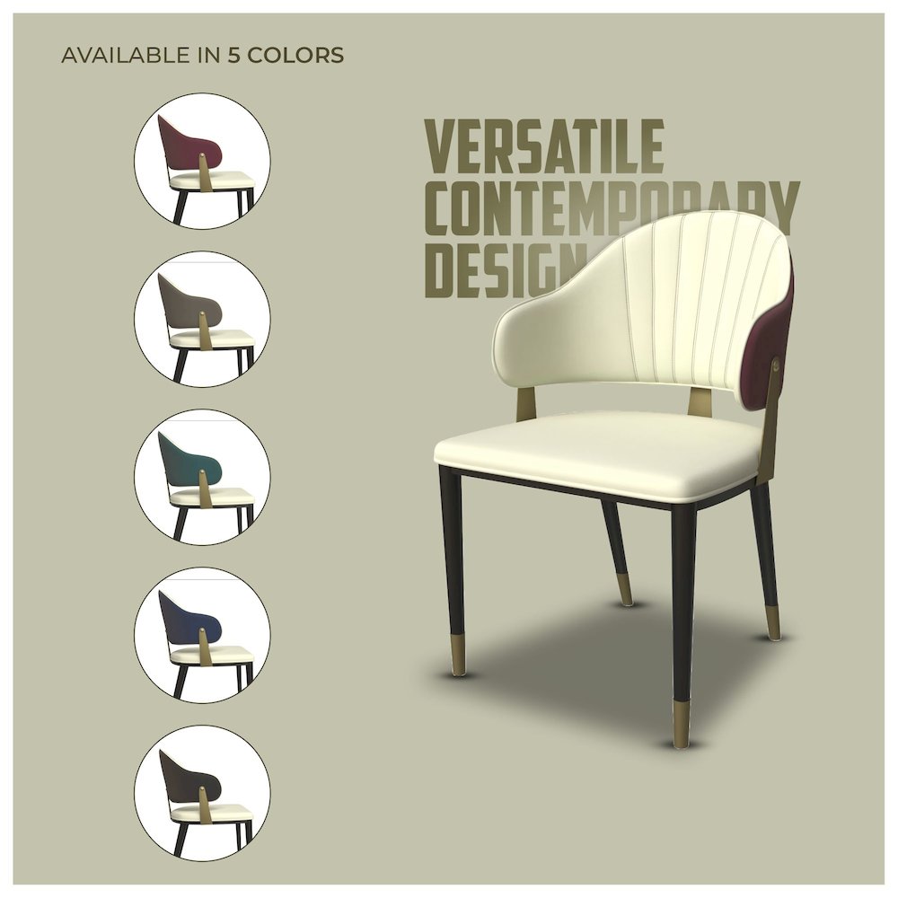 Aria Series Modern Dining Chair in Red Set of 4