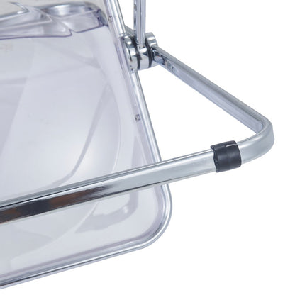 Lawrence Acrylic Folding Chair With Metal Frame, Set of 2