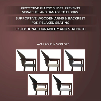 Opaline Series Elegant Wooden Dining Chair in Black Velvet and White