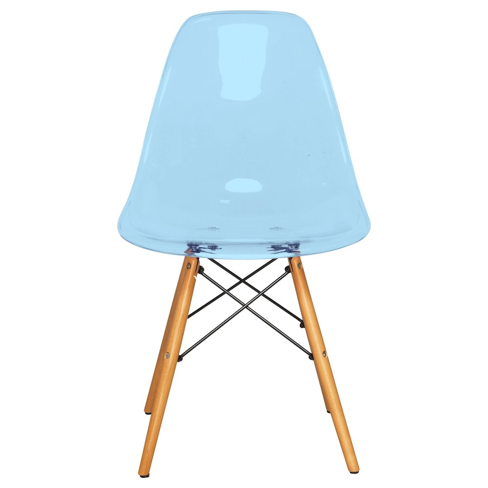 Dover 3-Piece Dining Set with Round Clear Glass Top Bistro Table in Blue