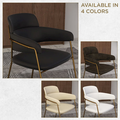 Axis Collection Modern Gold Dining Chair in Black