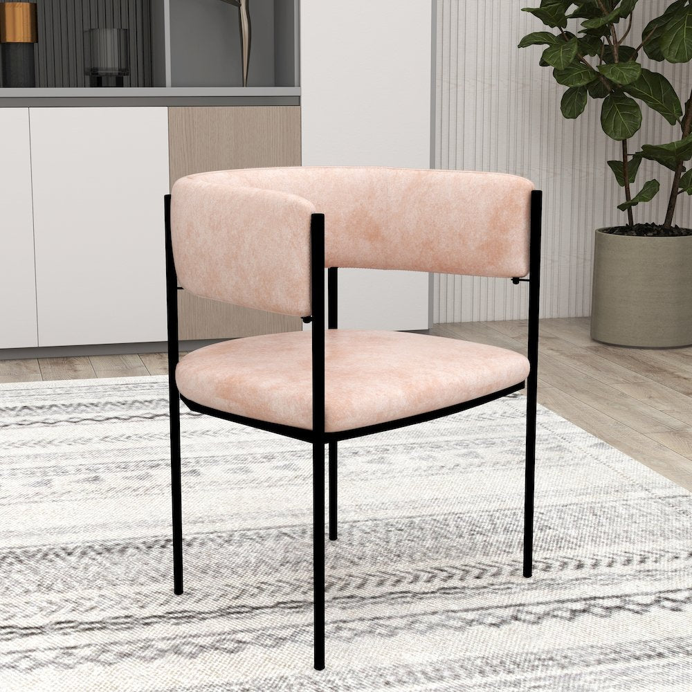 Cyril Collection Modern Chair in Light Brown Velvet