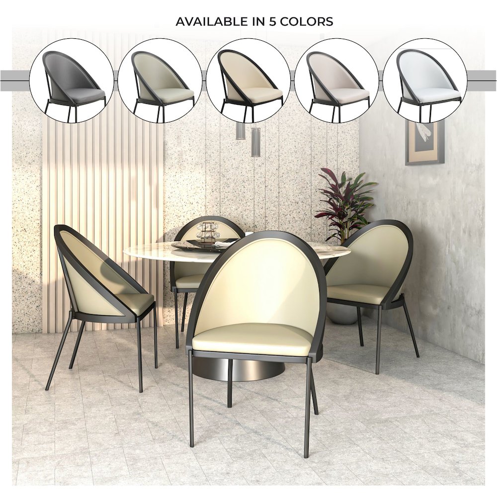 Urbane Collection Modern Dining Chair With Olive Green - Set of 2